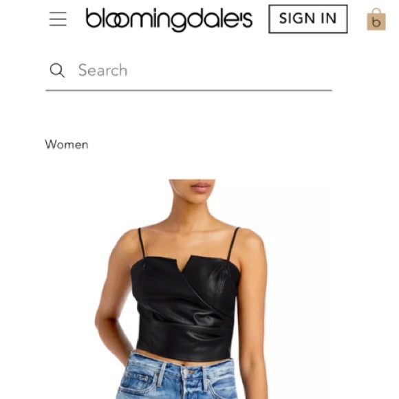 LUCY PARIS black faux leather bustier crop tank top w/spaghetti strap NEW RE$69 - Picture 4 of 14